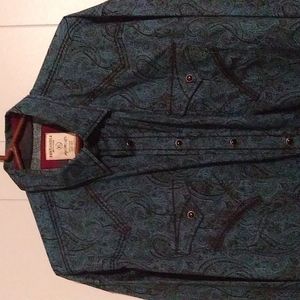 Mens Panhandle Rough Stock Paisley Casual Button Down Long Sleeve Shirt